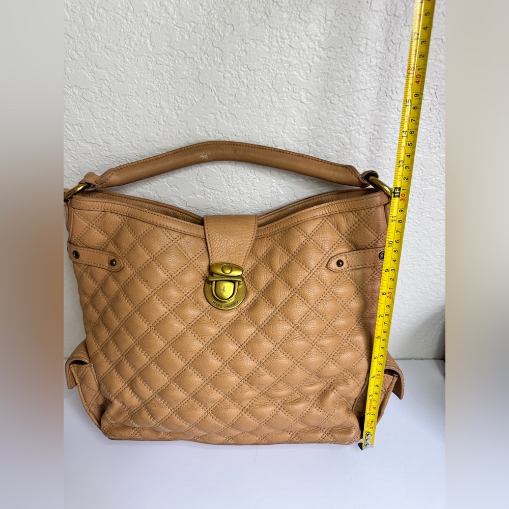 MARC JACOBS Tan Quilted Leather Handbag Made in Italy - Picture 5 of 14